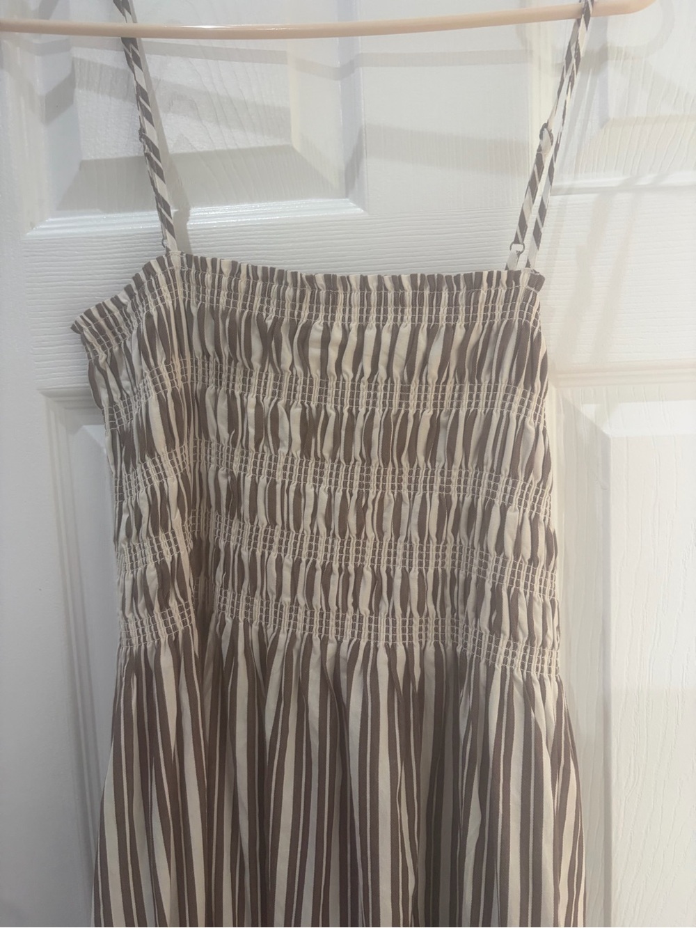 pistola Striped Brown and Cream Maxi Dress - Picture 4 of 5